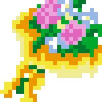 Flower cartoon icon in pixel style vector