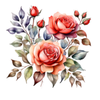 AI generated Watercolor Flower Bouquet png