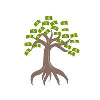 dinero árbol ilustración vector para negocio y Finanzas
