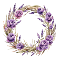 AI generated Watercolor flower Round png