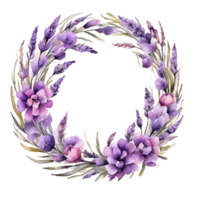 AI generated Watercolor flower Round png