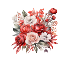 AI generated Watercolor Flower Bouquet png