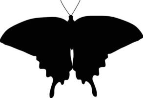 Butterfly silhouette illustration. Black colored animal wildlife hand drawn in vector format