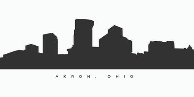 Akron Ohio horizonte silueta en un blanco antecedentes vector