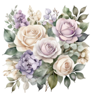 ai généré aquarelle fleur bouquet png