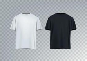 Men's black short sleeve t-shirt mockup. Front view. Vector template