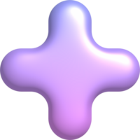 3d astratto geometrico forma con blu viola pendenza. isolato elemento png