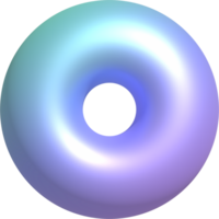 3d abstrato geométrico forma com azul roxa gradiente. isolado elemento png