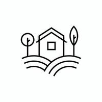 Agriculture farm logo icon symbol line art line drawing vector design