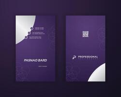 Professional dark purple color elegance business card design template vector