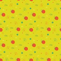 Colorful doodle Easter seamless vector pattern. Spring meadow multicolored simple background