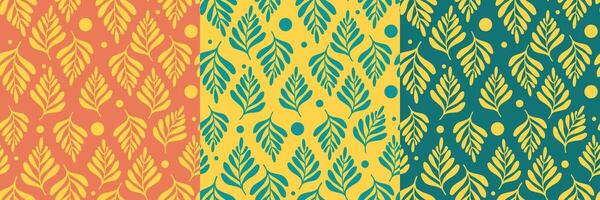 Seasonal pattern Mistletoe branches background. Colorful leaves flat illustration. vector