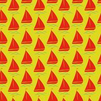 Doodle maritime seamless vector pattern. Simple ship silhouette background. Regatta endless texture.