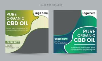 CBD oil social media banner template design vector