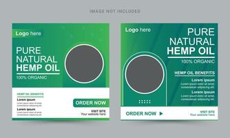 CBD oil social media banner template design vector