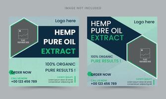 CBD oil social media banner template design vector