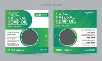 CBD oil social media banner template design vector