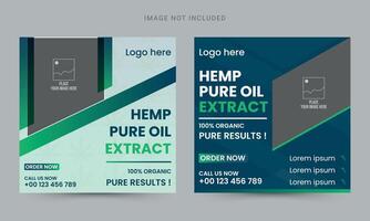 CBD oil social media banner template design vector