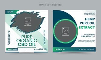 CBD oil social media banner template design vector