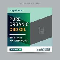 CBD oil social media banner template design vector