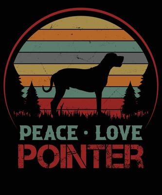 Peace Love Pointer T-shirt design