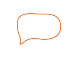 Bubble Speech Orange Outline Hand Drawn Design. Vector Illustration