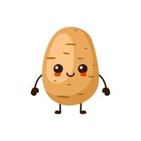 Cute funny potato character. Vector cartoon kawaii character illustration