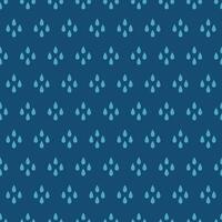 Pattern with rain drops. Four drops per group. Symmetrical seamless pattern on a blue background. Wrapping. Humidity, wet, weather. Vector illustration.