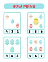 The addition of eggs is a task for children that involves educational development. It is a fun . The game is designed for children and is designed to help them learn vector