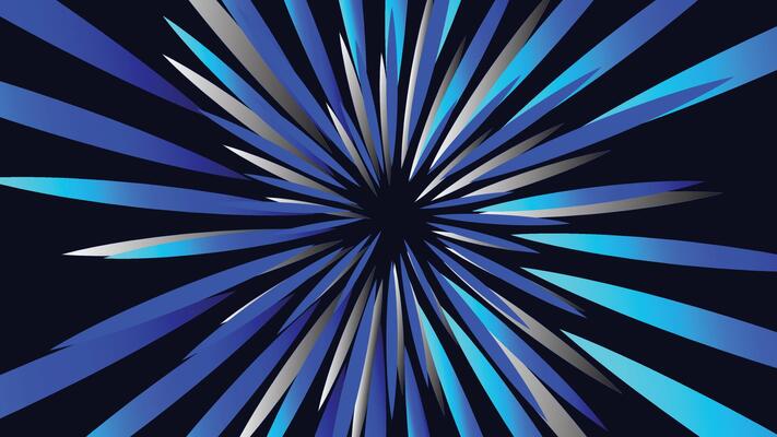 Abstract beam spiral vortex dark blue background.