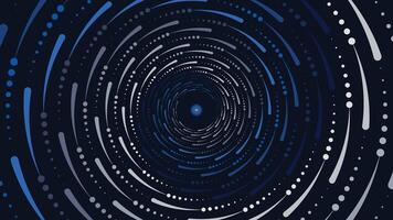 Abstarct spiral round vortex style creative data center background in dark blue color. This minimalist background can be used as a banner or wallpaper.It also can be presented as urgency. vector