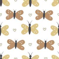 seamless pattern with butterfly. summer colorful vector for kids, flat style. Baby design for fabric, textile, print, wrapper.