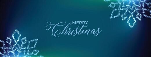 merry christmas festival banner with sparkling snowflakes vector