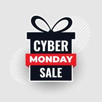 Modern cyber monday sale giftbox with bow vector