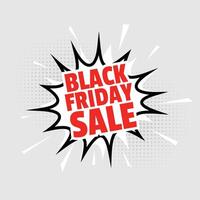 black friday sale background in comic style vector