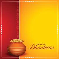 happy dhanteras hindu festival card with text space vector