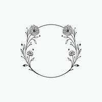 Floral Beautiful Circle Frame vector