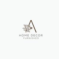 hogar decoración logo inicial letra un vector diseño resumen emblema diseño concepto logotipo