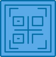 qr código lleno azul icono vector