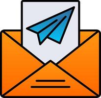 Paper Plane Line Filled Gradient  Icon vector