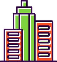 Office Building Filled  Icon vector