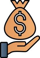 Money Bag Line Filled Gradient  Icon vector