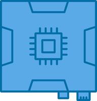 Motherboard Filled Blue  Icon vector