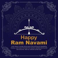 Happy Ram Navami cultural Banner Hindu festival vertical post wishes celebration card Ram Navami celebration background and Ram Navami Greetings Yellow Beige Background vector