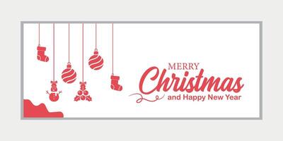 merry christmas banner set and happy new year banner, social media cover and web banner,Merry Christmas design for greeting card, vector