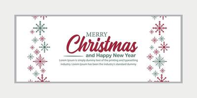 merry christmas banner set and happy new year banner, social media cover and web banner vector