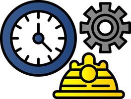 Working Hours Line Filled Gradient  Icon vector