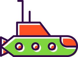 Submarine Filled  Icon vector