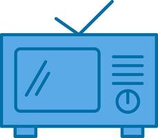 Television Filled Blue  Icon vector