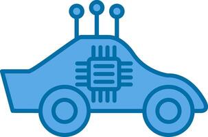 Autonomous Car Filled Blue  Icon vector